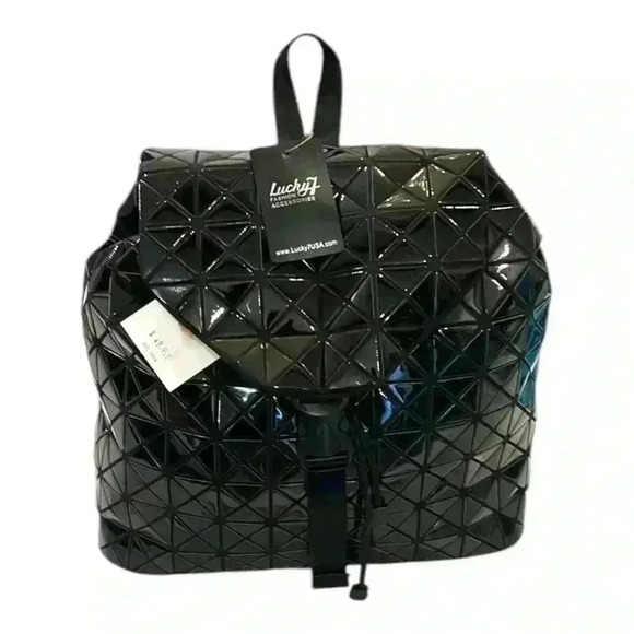 Lucky Brand Shiny Black Geometric Backpack main image 5